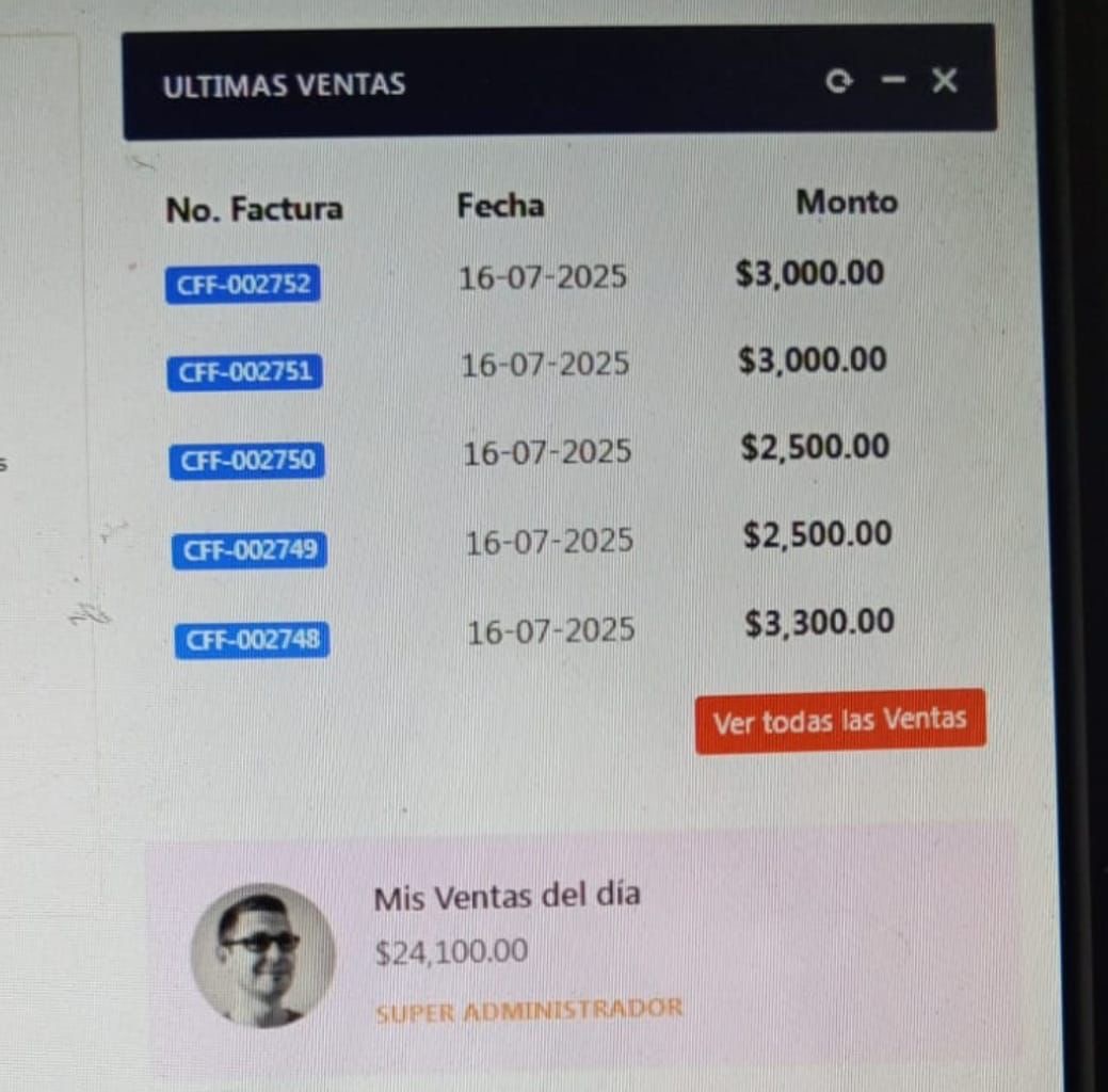 Captura de ventas - Durante