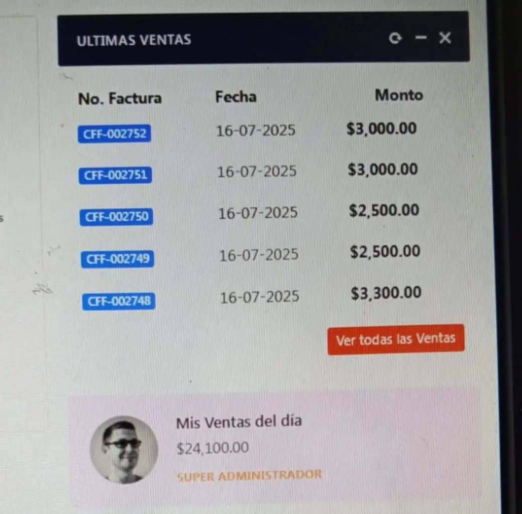 Captura de ventas - Durante